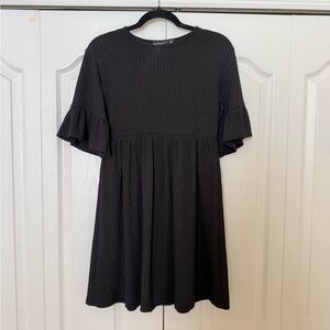 Boohoo Black Ribbed Dress